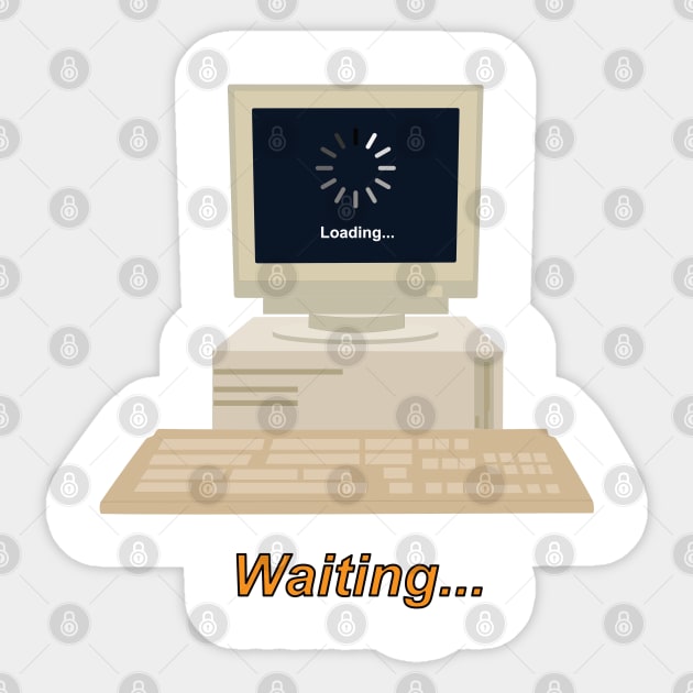 Old computer displaying the text Loading Sticker by GiCapgraphics